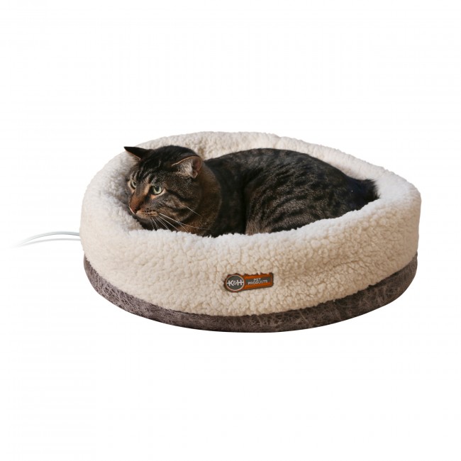 14 X 18 Removable 4 Watt Heated Included K H Pet Products Thermo Snuggle Cup Bomber Met Listed Indoor Heated Cat Bed